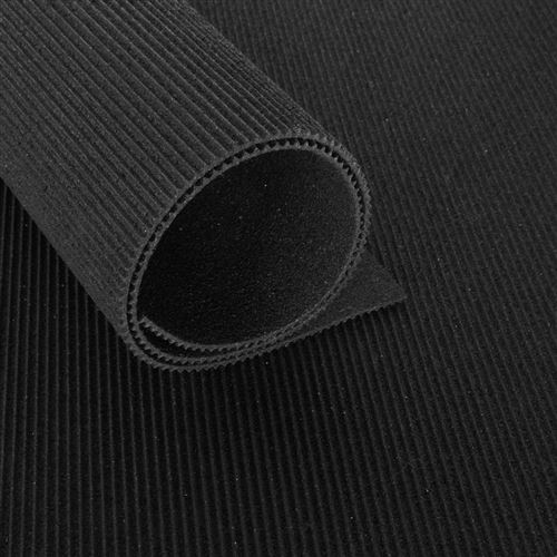 Tapis caoutchouc recyclé en rouleau - Fines nervures 3 mm - Largeur 120 cm