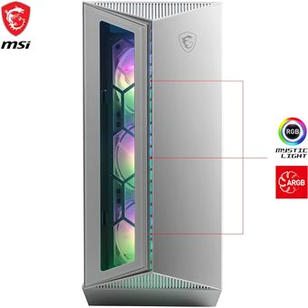 MSI MPG GUNGNIR 110R - MDT - ATX - panneau latéral fenêtré (verre trempé) - pas d'alimentation (ATX) - blanc - USB/Audio