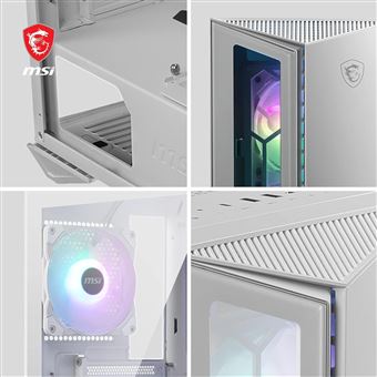 MSI MPG GUNGNIR 110R - MDT - ATX - panneau latéral fenêtré (verre trempé) - pas d'alimentation (ATX) - blanc - USB/Audio