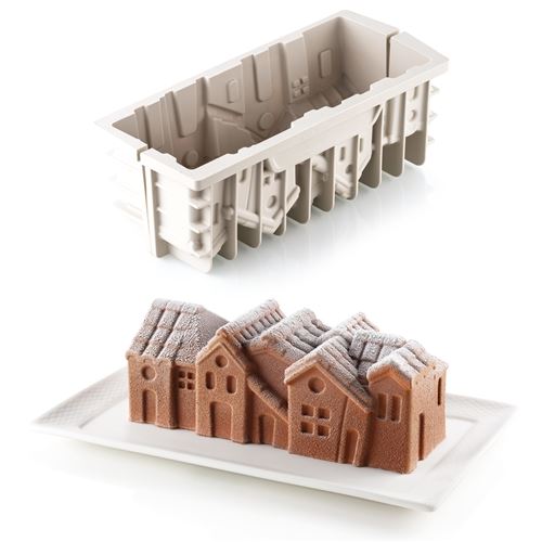 Kit bûche winter village - Silikomart - Gris - Silicone
