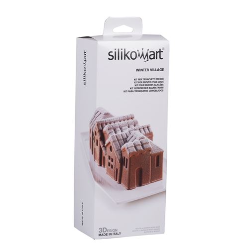 Plat / moule SilikoMart Kit bûche forêt 24x10 cm - - Gris