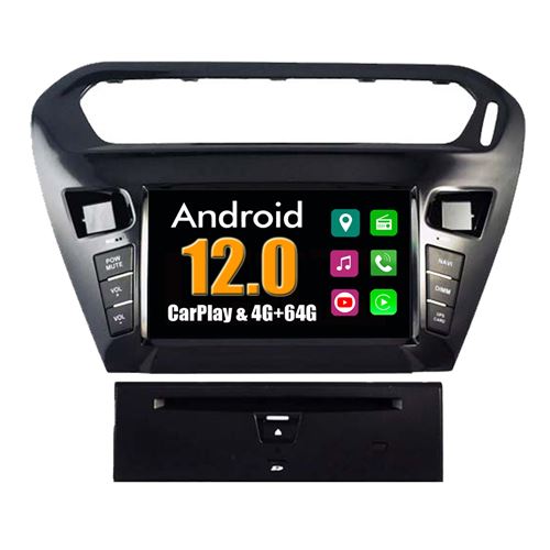 Autoradio CarPlay Multimédia RoverOne Android 4Go RAM 64Go ROM GPS pour Peugeot 301 For Citroen Elysee 2013-2017