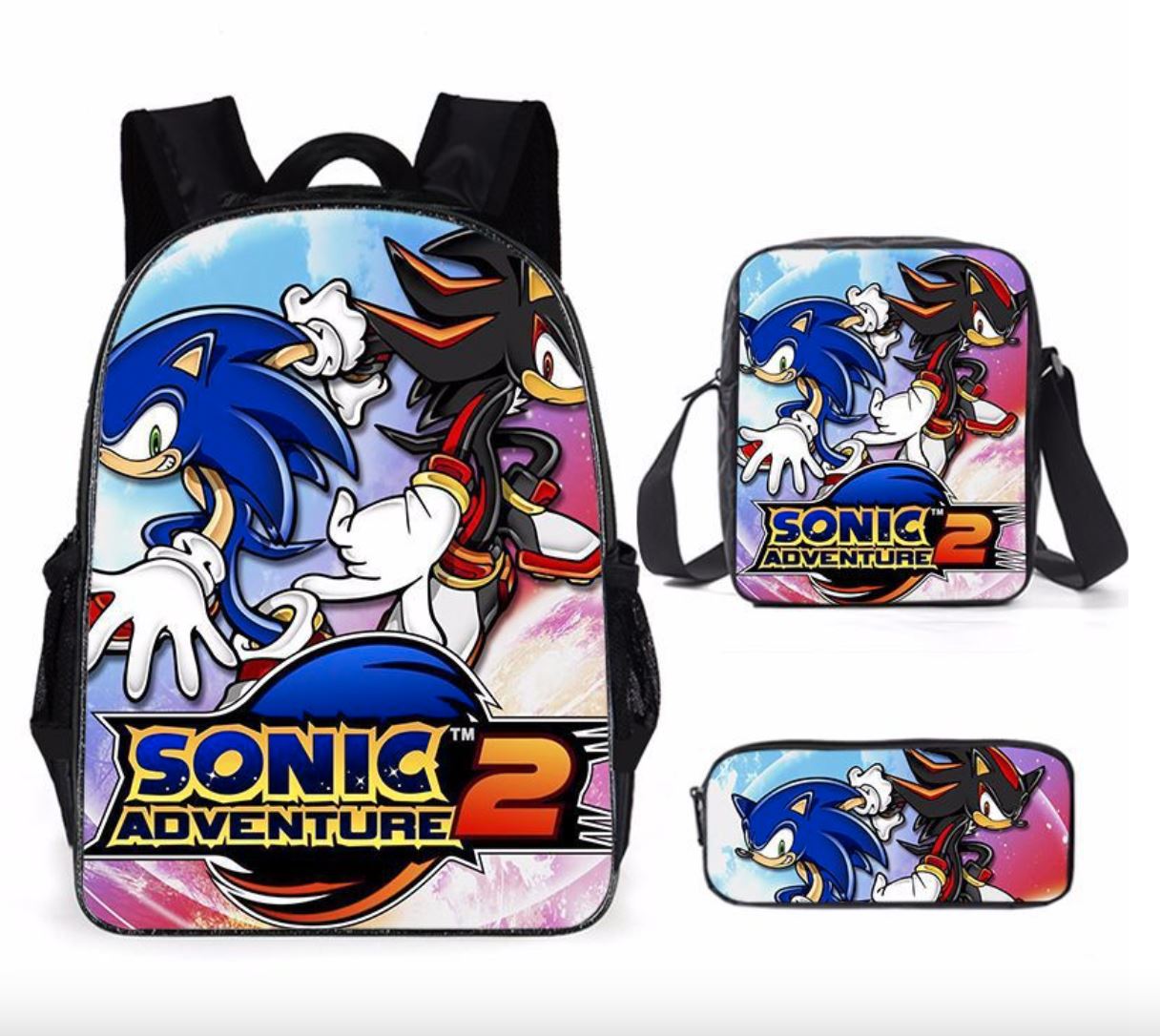 Set de pièces Sac à dos Sac de messager Trousse Sonic Shadow
