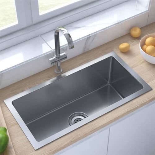 Lavello Da Cucina Lavorato A Mano In Acciaio Inox - Vidaxl