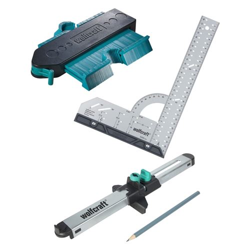 wolfcraft Jeu d'outils de pose de stratifiés et de revêtements de sol, jeu d'outils pour stratifiés, jeu d'outils pour la conception des sols 444132