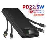 INIU BI-B6 Batterie Externe 10500mAh - Charge Rapide USB-C, 3 Ports, Noir