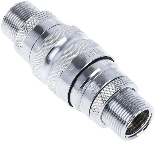 Alphacool Raccord autobloquant Eiszapfen Quick Release double bulkhead G1/4 (Argent)