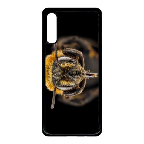Coque My-Kase pour Galaxy A70 - macro tete d'abeille sur fond noir - Plastique Noir