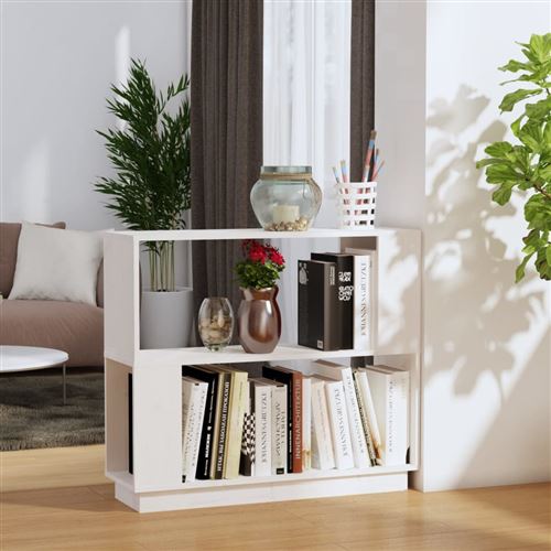 Vidaxl Blanc Bibliothèque/Séparateur De Pièce 80X25x70 Cm Pin Solide - Image 3