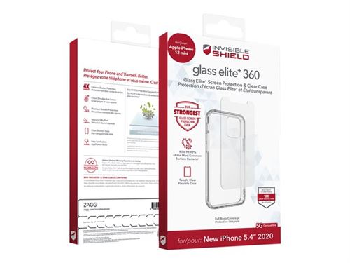 Zagg invisibleSHIELD Glass Elite+ 360 - Coque de protection pour téléphone portable - clair - pour Apple iPhone 12 mini