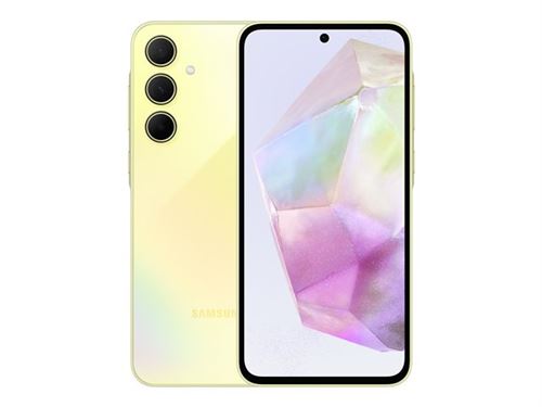 Samsung Galaxy A35 - 5G smartphone - double SIM - RAM 8 Go / Mémoire interne 256 Go - microSD slot - écran OEL - 6.6 - 2340 x 1080 pixels (120 Hz) - 3 x caméras arrière 50 MP, 8 MP, 5 MP - front camera 13 MP - citron exceptionnel