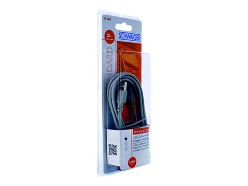 Schwaiger - Câble USB - USB type B (M) pour USB (M) - USB 2.0 - 3 m - moulé - gris