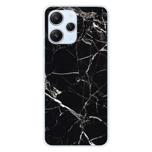 Coque en silicone imprimée compatible Xiaomi Redmi 12 4G Redmi 12 5G Marbre Noir