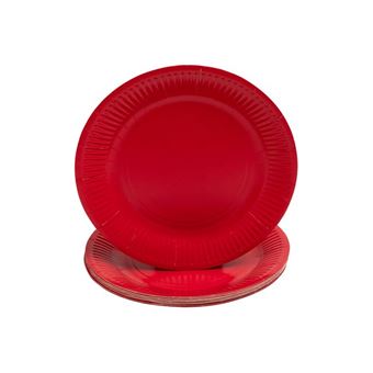 Pronappe - Assiette - Taille 23 cm diameter - rond - jetable - rouge (pack de 20) - 1