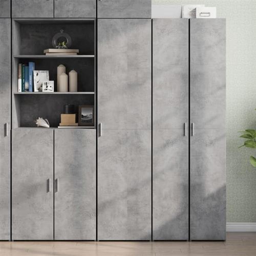 Non Communiqué Gris Vidaxl Buffet Haut Béton 45X42,5X185 Cm Bois D'ingénierie, Buffet, Armoire De Rangement, Panneau Latéral, Armoire, 3281409