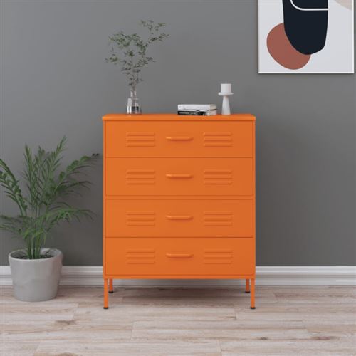Non Communiqué Orange Commode 80X35x101,5 Cm Acier
