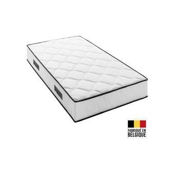Matelas 90 x 200 cm - Hauteur 27 cm - 380 ressorts ensachés - 7 zones - Equilibré - réversible - fabriqué en Belgique - DEKO - 1