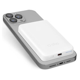 SBS Batterie externe magnétique sans fil 5000 mAh blanc
