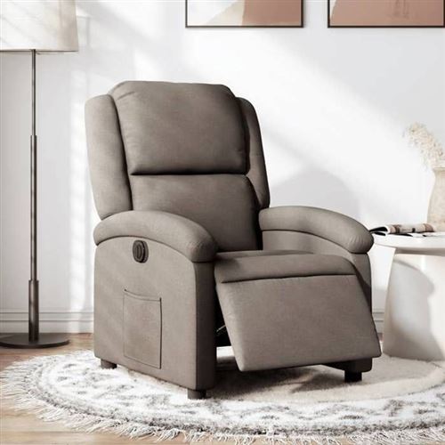 Non Communiqué Gris Vidaxl Fauteuil Réglable Électrique Tissu Taupe