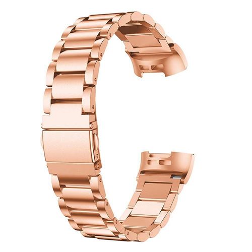 Bracelet en métal trois perles pour Fitbit Charge 3 - Or Rose
