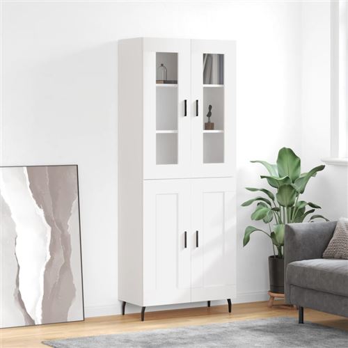 VIDAXL - Buffet Haut - Meuble de Rangement - Moderne - Blanc - Image 2