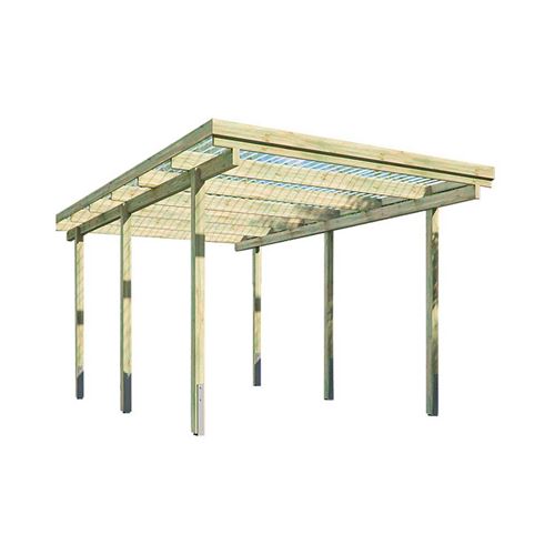 Eden Partenaire Jardin - Carport en bois couverture PVC Basic Simple