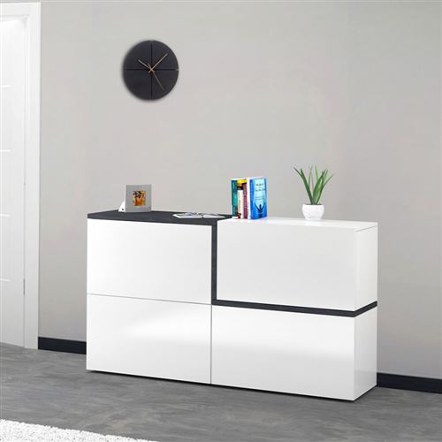 Buffet 4 Portes Rabattables 150cm Cuisine Salon Zet Lumi Ardesia