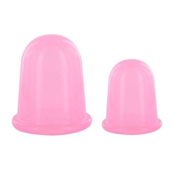 Lot de 2 Ventouses Silicone "Cellulite" 8cm Rose - 1