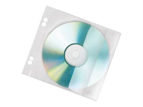 Veloflex - Page du classeur à CD/DVD - capacité : 1 CD/DVD - clair (pack de 10)