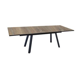 Table de jardin rectangulaire Agra plateau à lames Fundermax graphite/wood 180/230/280 cm - 1