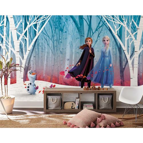 ROOMMATES Papier peint panoramique auto-adhésif La Reine des neiges dans la foret glacée - 3.2 m x 1.83 m