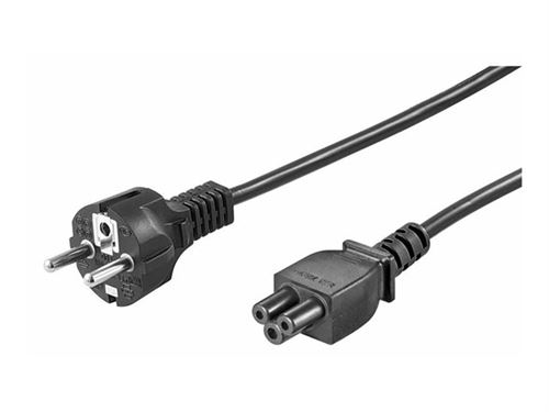 MicroConnect - Câble d'alimentation - CEE 7/7 (M) pour IEC 60320 C5 - CA 250 V - 2.5 A - 1 m - noir