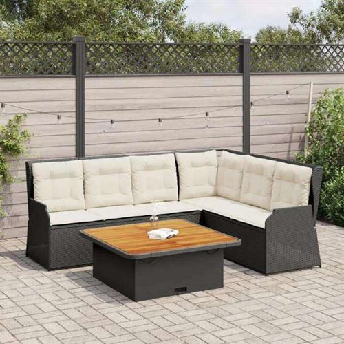 Non Communiqué Noir Salon De Jardin Vidaxl Resine Tressee 5 Pieces 110.0 X 110 X 71