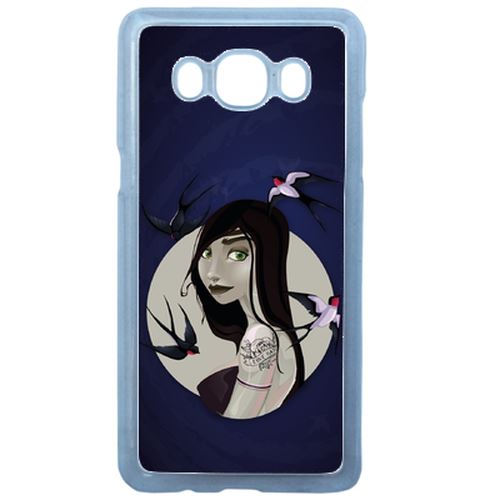 Coque Illustration Fond Bleu Fonc Compatible Samsung Galaxy J3 2016 Transparent