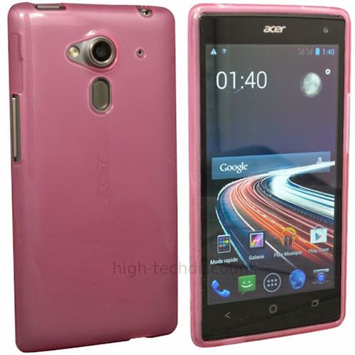 Housse etui coque silicone gel fine pour Acer Liquid Z5 Duo + film ecran - ROSE - htdmobiles