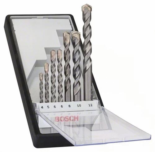 Coffret De 7 Forets Cylindriques à Béton Robust Line Silver Percussion - Bosch - 2607010545