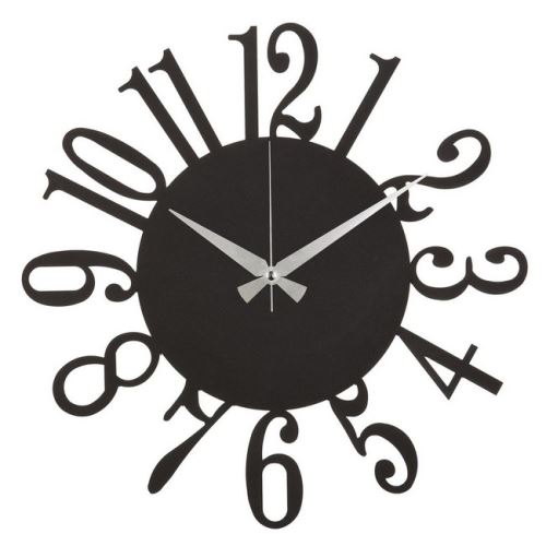 HOMEMANIA Horloge Murale - Décorative - Art Mural - pour Séjour - Noir en Acier, 50 x 0,2 x 50 cm