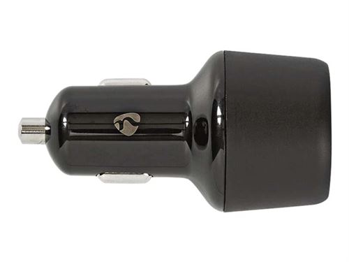 Nedis - Adaptateur d'alimentation pour voiture - 36 Watt - 3 A - QC 3.0 - 2 connecteurs de sortie (USB) - noir