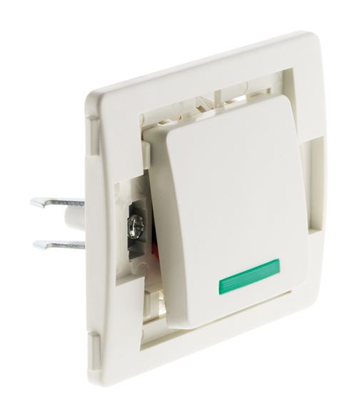 Venus Blanc Zenitech - Bouton Poussoir 10A + Voyant - Gamme