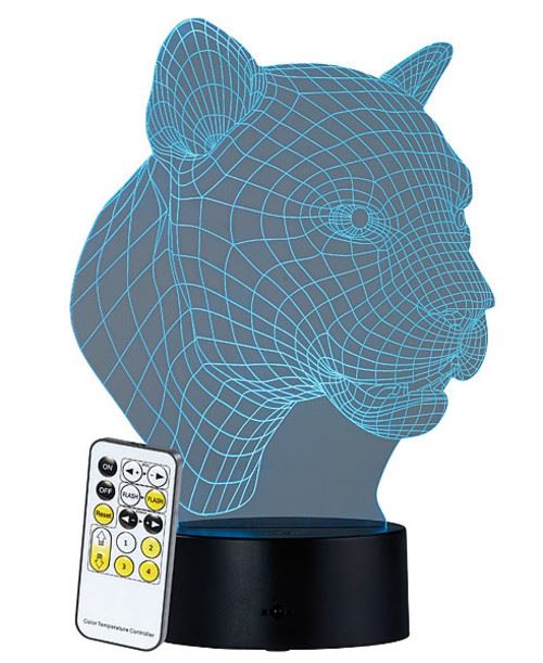 Lunartec : Socle lumineux décoratif à LED LS-7.3D - Motif Léopard