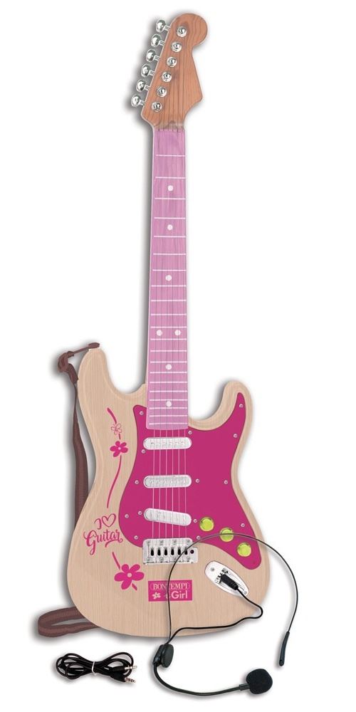 Bontempi guitare électrique rock iGirl64 cm rose/brun clair