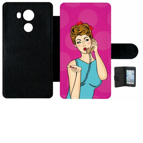 Etui À Rabat Huawei Mate 8 Pin Up Fond Rose