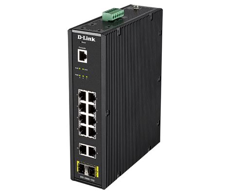 d-link 12-port l2 industrial switch smart managed gigabit poe gr noir