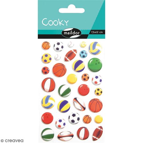 Stickers Fantaisie Cooky - Ballons - 1 planche 7,5 x 12 cm