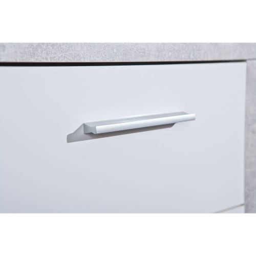 Paris Prix - Commode 4 Tiroirs concrete 94cm Gris & Blanc