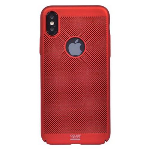 Coque rigide perforée rouge Colorblock pour iPhone X