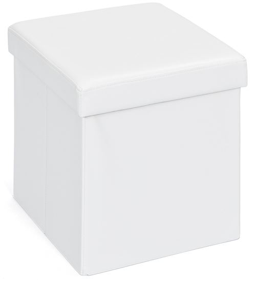 Inter Link Blanc Boîte De Rangement Pliable Simili Cuir Santy - Image 1