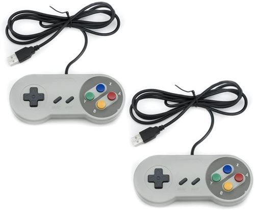 2pcs SFC Manette de Jeu pour Jeux Nintendo pour Windows PC USB Super Famicom de marque Qumox