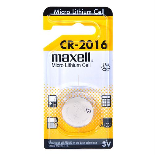 Pile bouton lithium blister CR2016 MAXELL 3V 90mAh