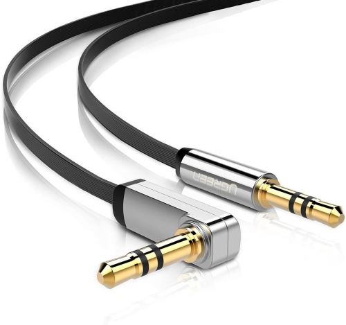 Câble Audio Plat Coudé 90 Degrés Jack Auxiliaire 3,5mm Mâle Mâle